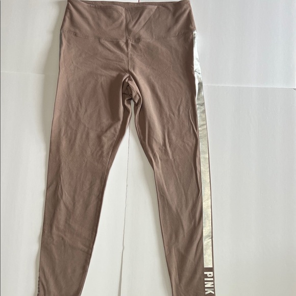 PINK Victoria's Secret Pants - PINK Victoria's Secret women’s Brown Leggings with Silver Accent